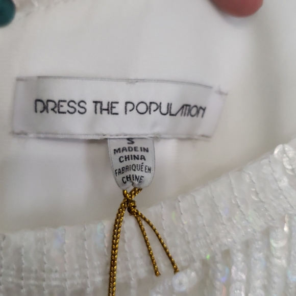 ✨NWT Dress The Population White Roxy Fringe Dress - Picture 6 of 7